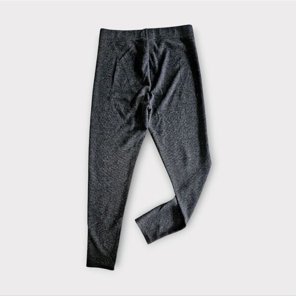 LOFT Heathered Dark Grey Thick Woven Textured Knit Full Length Ponte Leggings M - Picture 3 of 7